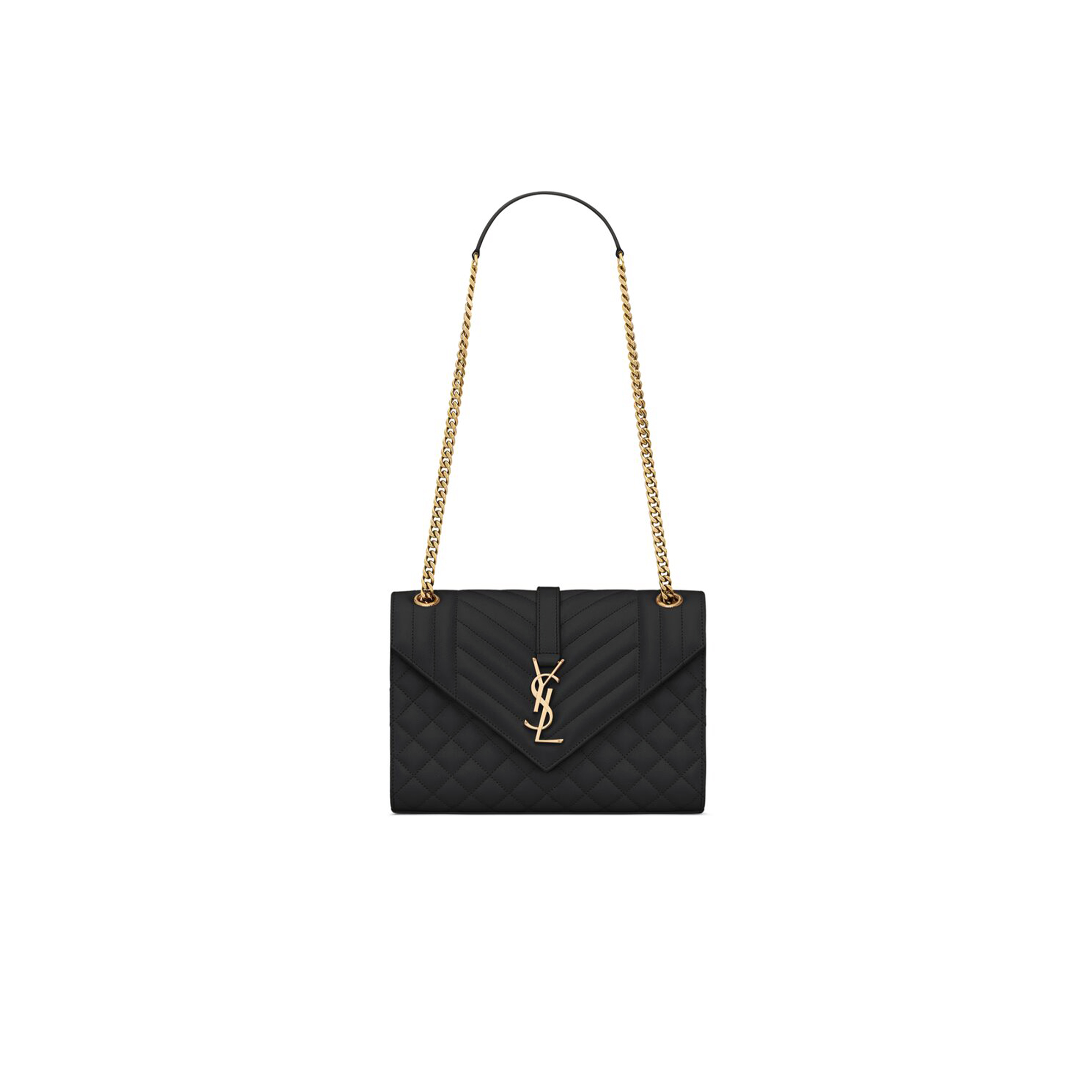 YSL ENVELOPE MEDIUM IN QUILTED GRAIN DE POUDRE EMBOSSED LEATHER 600185BOW911000 (24*17.5*6cm) YSL ENVELOPE MEDIUM IN QUILTED GRAIN DE POUDRE EMBOSSED LEATHER 600185BOW911000 (24*17.5*6cm)